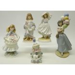 Two Lladro figures, 'Balloon Seller' No.5141, H26cm and 'Clown with Puppy' No.