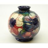 Early to mid 20th century Moorcroft Anemone pattern globular shaped vase, impressed 'Potter to H.M.