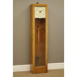 Gents' of Leicester Pul-Syn-Etic Impulse factory slave clock with square white dial,