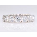 White gold brilliant cut diamond seven stone half eternity ring tested to 18ct Condition