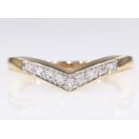 Diamond set wishbone gold ring hallmarked 9ct Condition Report 2.