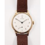 Tudor 9ct gold wristwatch Edinburgh 1956 stamped Rolex RWC no 2528,