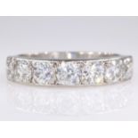 White gold brilliant cut seven stone diamond half eternity ring tested to 18ct Condition