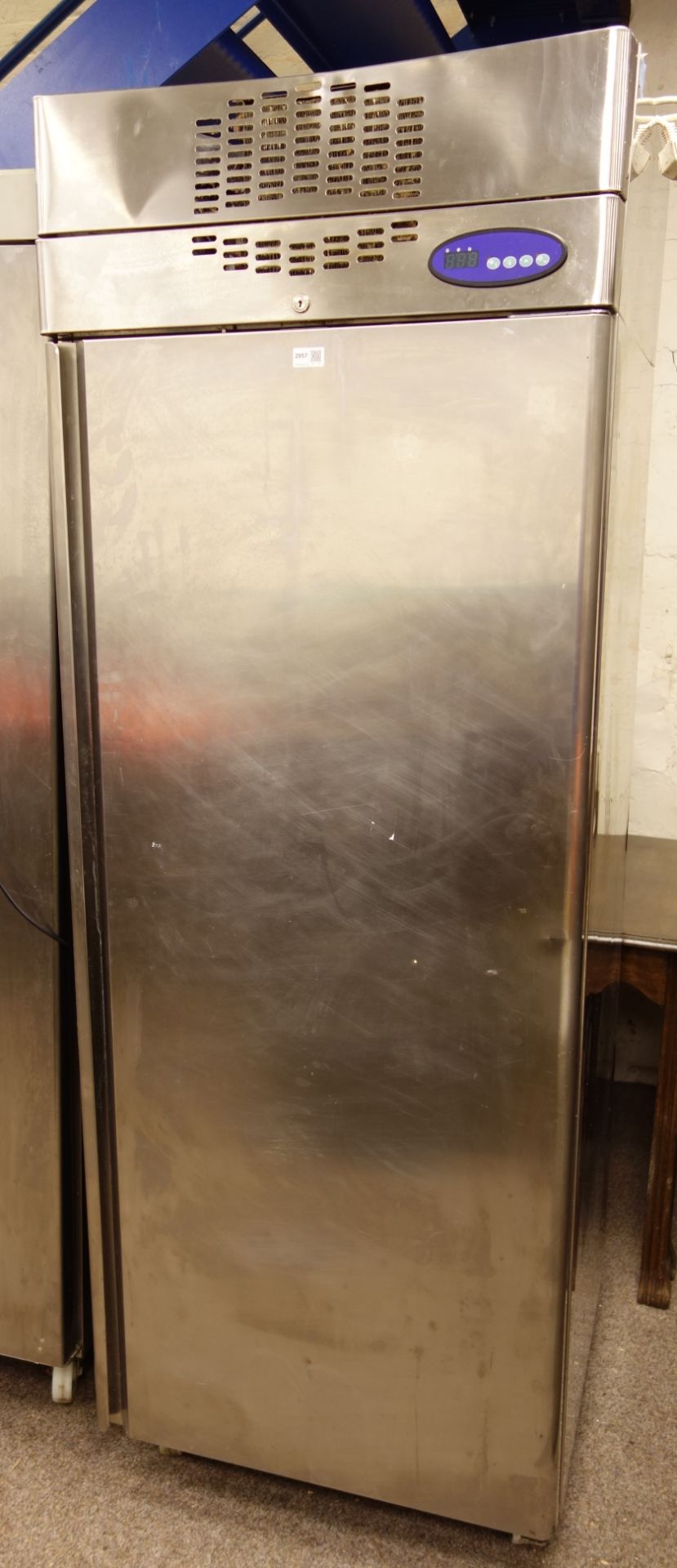 Large commercial stainless steel freezer, W71cm, H197cm,