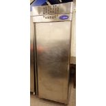 Large commercial stainless steel freezer, W71cm, H197cm,