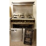 Falcon six burner gas oven with stainless steel splash back, W91cm, H142cm,