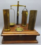 Set of early 20th century cast metal & lacquered brass Bushel Test Scales stamped S & R 806,