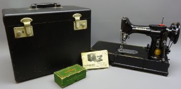 Vintage Singer Featherweight portable electric Sewing machine Model No.