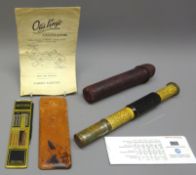 Otis King's Patent Calculator, Model L, with instructions in leather case,