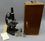 Cooke, Troughton & Simms Ltd. black crackle enamel Microscope, 1.5X Div-002MM, No.