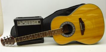 Tanglewood Odyssey bowl back electro-acoustic Guitar in bag and a GA 20W amp Condition