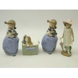 Four Nao figurines; Kittens in a basket No.