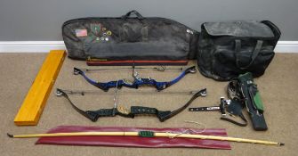 Two Browning compound bows, Toxonics 'Model 5000' sight,