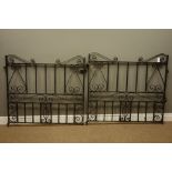 Pair wrought metal driveway gates (W220cm, H100cm), and a wrought metal single path gate (W81cm,