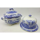 Large Spode 'Italian' soup tureen and cover, L33cm and cheese dome,