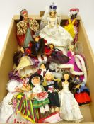 Collection of Peggy Nesbit dolls: Queen in State Robes, Henry Vlll, Anne Boleyn, Jane Seymour,