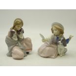 Two Lladro figurines; 'Who's the Fairest' No. 5468 and 'Snuggle Up' No. 6226, H16.