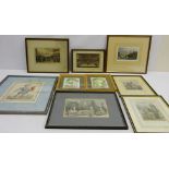 Collection of 19th century engravings and later prints including 'The Westminster Pit.