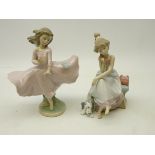 Two Lladro figurines; 'Joy of Life' No. 6412 and 'Chit Chat' No.