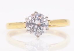 14ct gold cubic zirconia ring hallmarked Condition Report Approx 2.