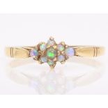 9ct gold opal cluster ring hallmarked Condition Report Approx 1.