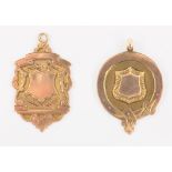 Two 9ct rose gold medals hallmarked Birmingham 1908/10 approx 7.