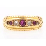 Victorian ruby and diamond 15ct gold ring Birmingham 1894 Condition Report Approx 2.