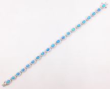 Opal cluster silver link dress bracelet stamped 925 Condition Report <a