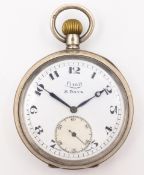Limit 8 days silver pocket watch with London import marks 1919 Condition Report