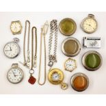 Summit gold-plated incabloc pocket watch scroll case,