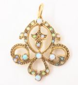 9ct gold opal pendant hallmarked Condition Report Approx 5gm length = 3cm excluding