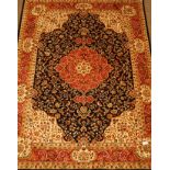 Persian Kashan design blue ground rug carpet/wall hanging,
