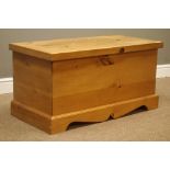 Solid pine blanket box with internal hinged compartment, W92cm, H46cm,