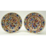 Pair 18th century Meissen 'Onion or 'Zwiebelmuster' pattern plates,