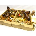 Beswick rearing horse, two Beswick bay horses and Beswick foal,