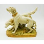 Royal Dux figure depicting a pair of hunting dogs, no.