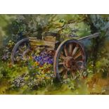 Cart Amongst Woodland Flowers, watercolour signed by A E Dangerfield (British Contemporary) 13.