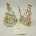 Two Royal Worcester limited edition figurines 'Painting' with certificate & 'Poetry' from the ''The