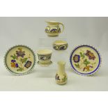 Collection of 1930's Honiton pottery including two plates, jug,