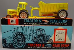 Britains diecast metal & plastic yellow Tractor and Rear Dump No.