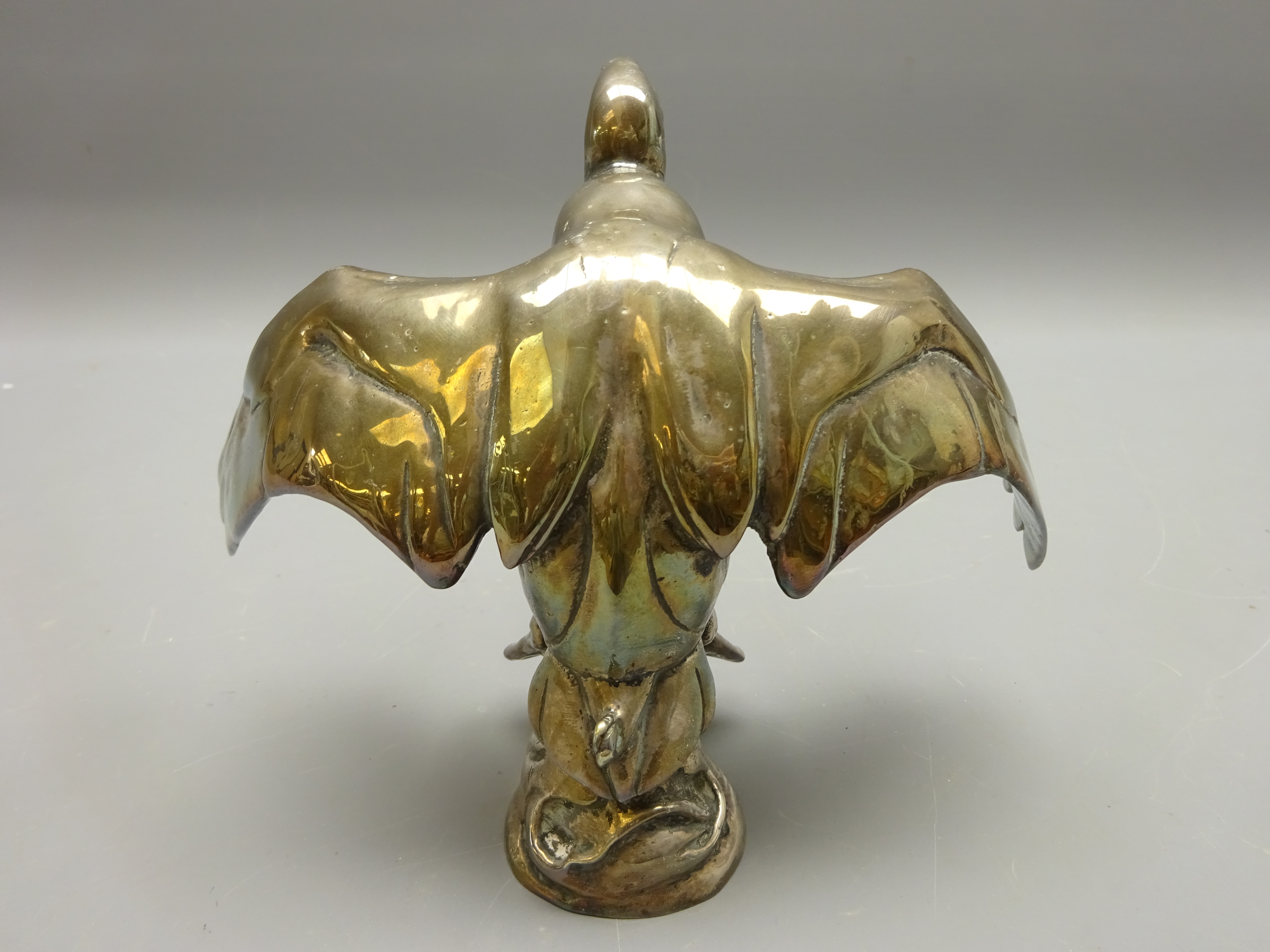 20th century chromed metal car bonnet mascot in the form of a Mallard landing on water, H14. - Image 2 of 3