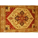 Persian Heriz design beige ground rug/wall hanging,