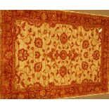 Persian Ziegler design red and beige ground rug/wall hanging 230cm x 160cm Condition
