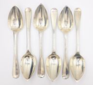 Set of six Dutch silver tablespoons by Carel Hendrik Roelof Helweg Amsterdam 1902/3 approx 13.
