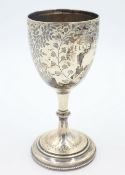 Victorian silver goblet by Hilliard & Thomason Birmingham 1877, 13cm approx 3.
