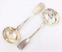 Pair of sauce ladles fiddle pattern by Josiah Piercy II London 1863 approx 4.