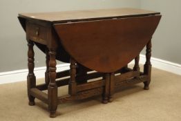 18th century & later oak drop leaf table,