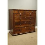Victorian mahogany chest with three frieze above two short and three long drawers,