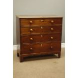 19th century mahogany straight front chest fitted of four drawers,