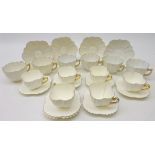 Set of six early 20th century The Foley China tea cups and saucers,